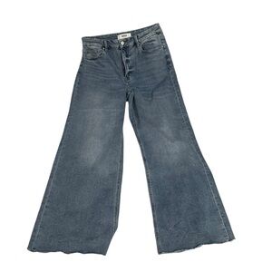 Mica  Wide-Leg Denim Raw Hem Jeans